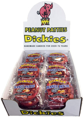 Tyler Candy Dickies Peanut Pattie 24-pack front view, ideal for bulk snack orders.