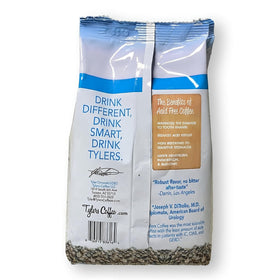 Tyler's Coffee aromatic steam rising from a cup hints at a rich aroma.