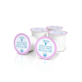 Tyler's Coffee caffeinated K-Cup packshot showing premium beans for a reliable morning boost.