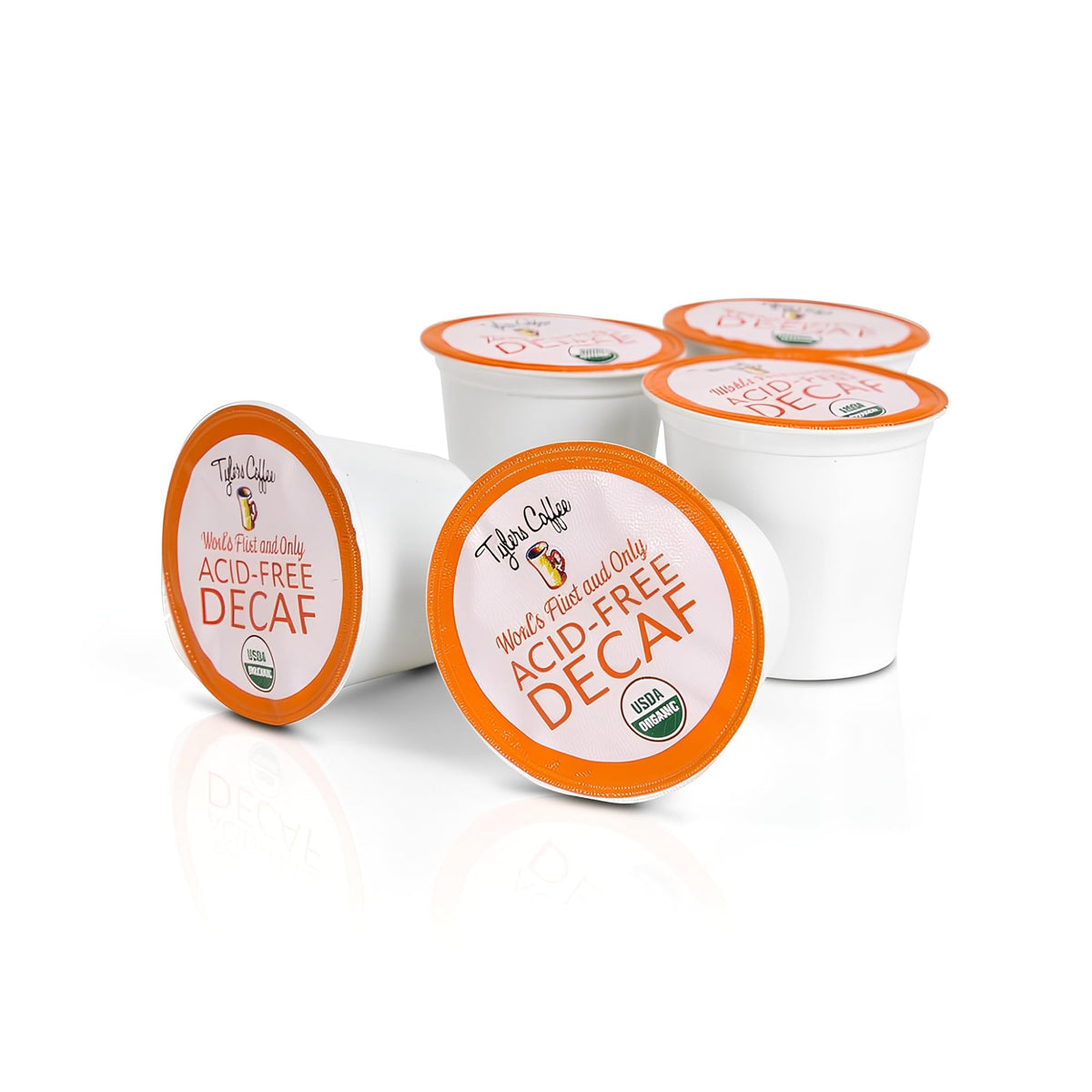 TYLERS COFFEE decaf K-Cup box front for everyday brewing.