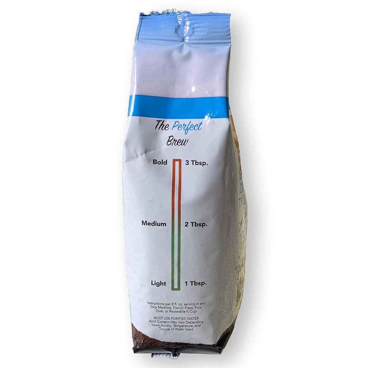Tyler's Coffee ground texture highlights rich aroma ideal for morning pour-over rituals.