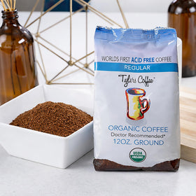 Tyler's Coffee steam mug presents inviting aroma for cozy rituals.