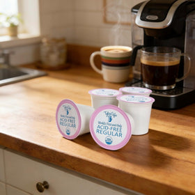 Tyler's Coffee K-Cup close-up aroma hints at a smooth inviting scent.