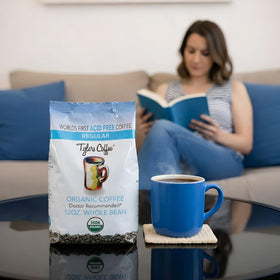 Tyler's Coffee measuring spoon and 3-tablespoons guide for ideal brew.