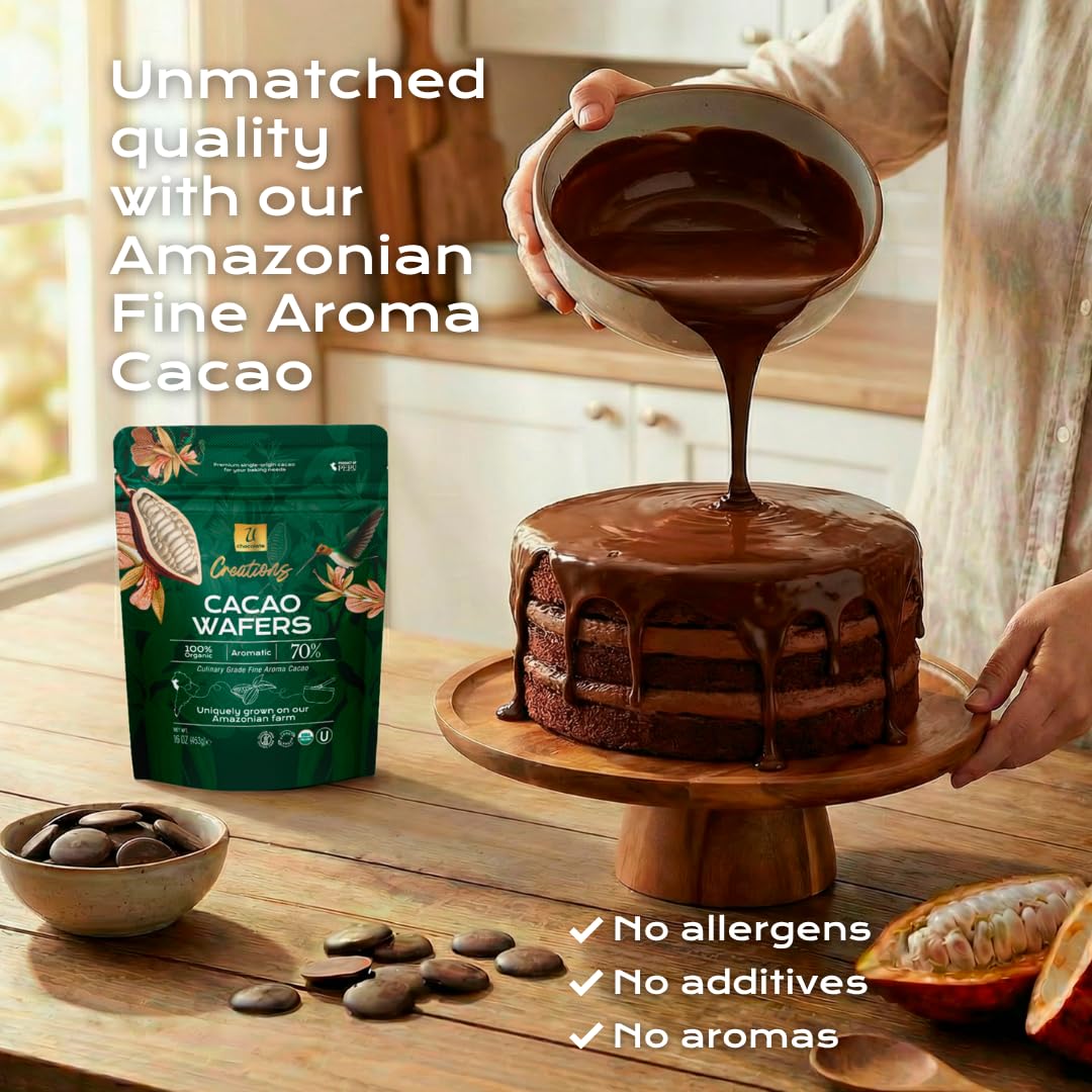 U Chocolate baking and molding scene illustrating versatile use