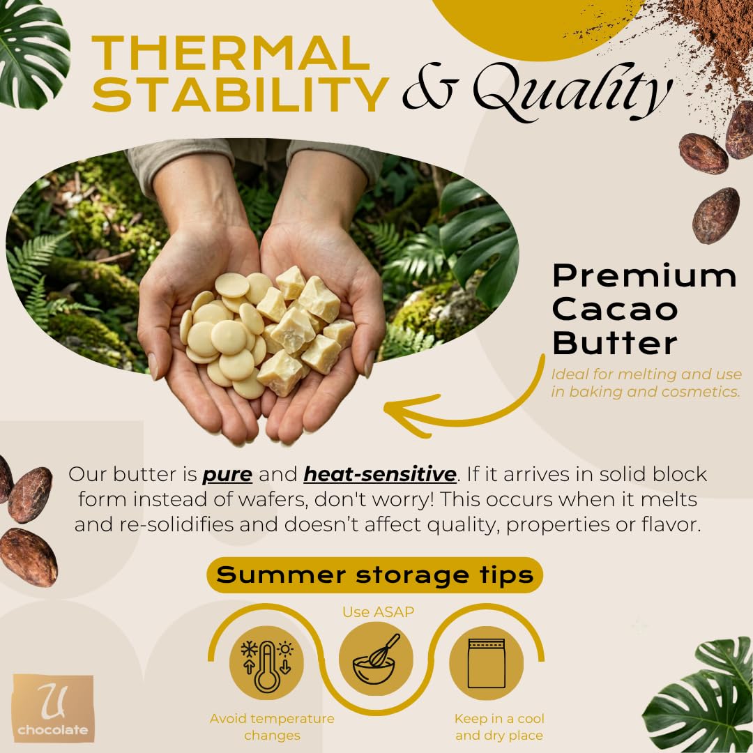 U Chocolate cacao butter ingredient-label quality with full traceability.