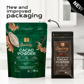 Cup of hot chocolate using U Chocolate powder releases rich cacao aroma.