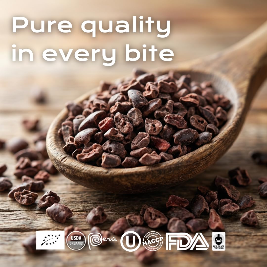 U Chocolate cacao nibs with bold flavor, great for snacks and toppings.