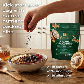 U Chocolate raw cacao nibs, 16 oz, versatile for recipes and bowls.