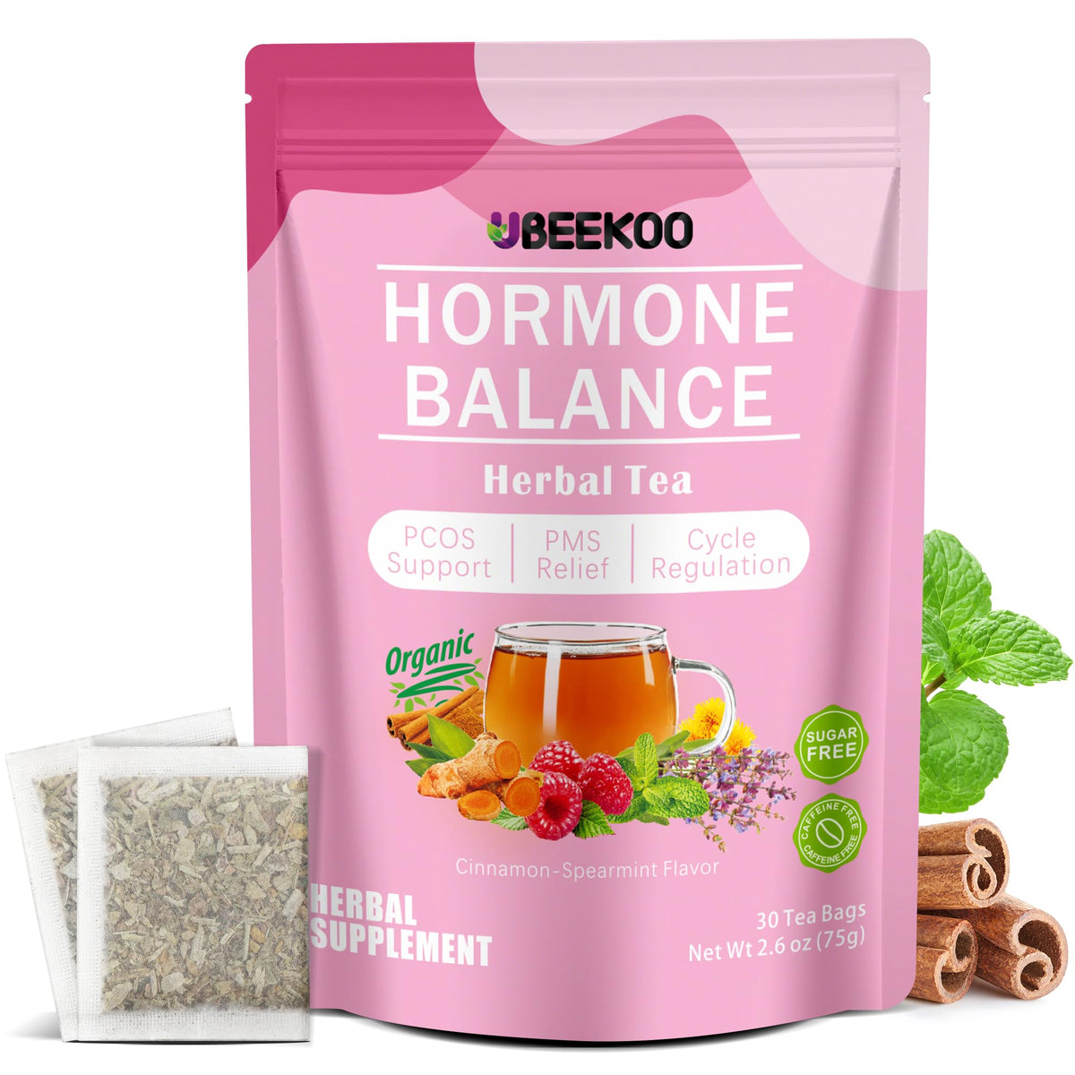 UBEEKOO Hormone Balance Tea packaging ready for daily ritual and wellness.