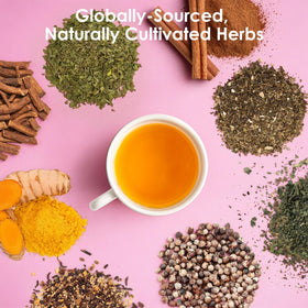 Dried UBEEKOO tea leaves showing the loose blend characteristics.