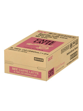 Compact UCC Caffe Latte bottle in a bag, ideal for travel and commuting.