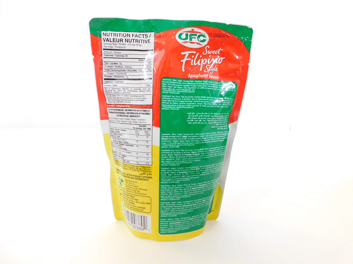 UFC Spaghetti Sauce Sweet Filipino Blend on pasta, elevating weeknight dinners.