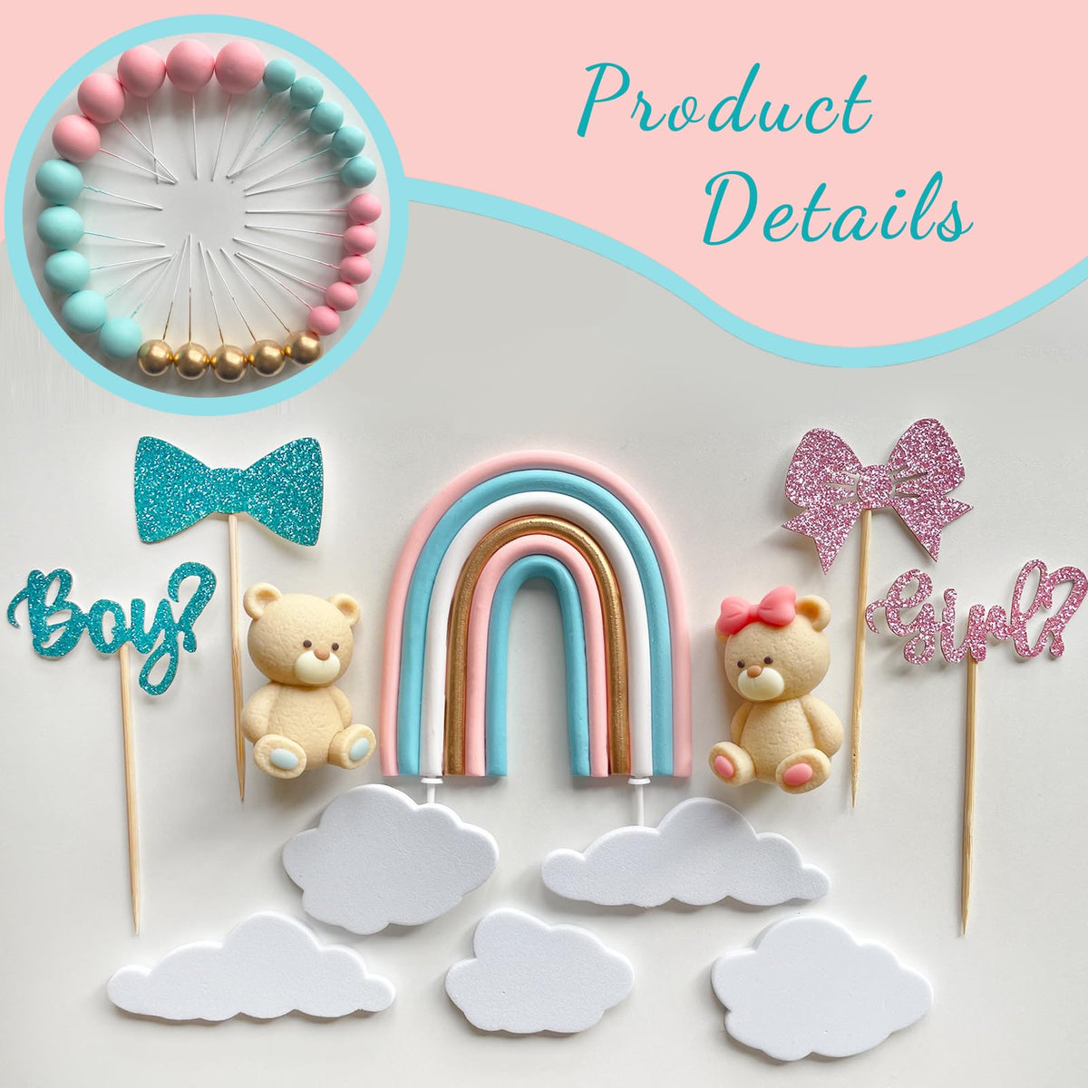 UFROMSKY boy girl toppers clearly signal the reveal moment