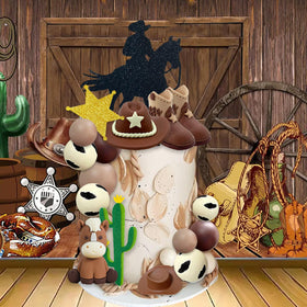 UFROMSKY cowboy boot toppers adding authentic western flair to cupcakes