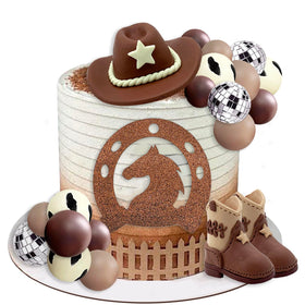 UFROMSKY western cake decor set completes party styling.