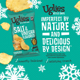 UGLIES chips close-up show crispy texture and versatile pairing with dips and lunches.