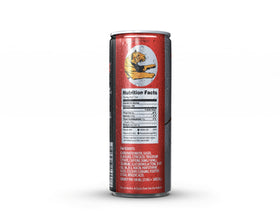 Close-up of UINCLU Wild Tiger Energy Drink can label with bold flavor promise.