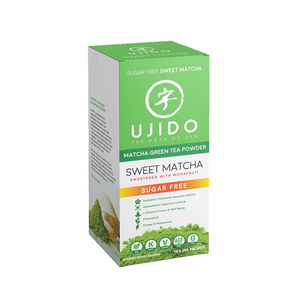 Ujido matcha packaging showcasing heritage and premium quality