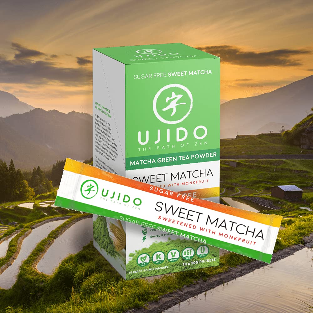 Close-up of Ujido matcha powder whisked in a bowl for smooth foam