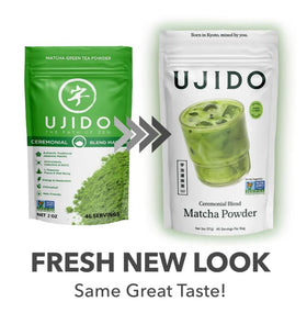 Ujido Matcha Powder in a preparation bowl for quick whisked drinks.