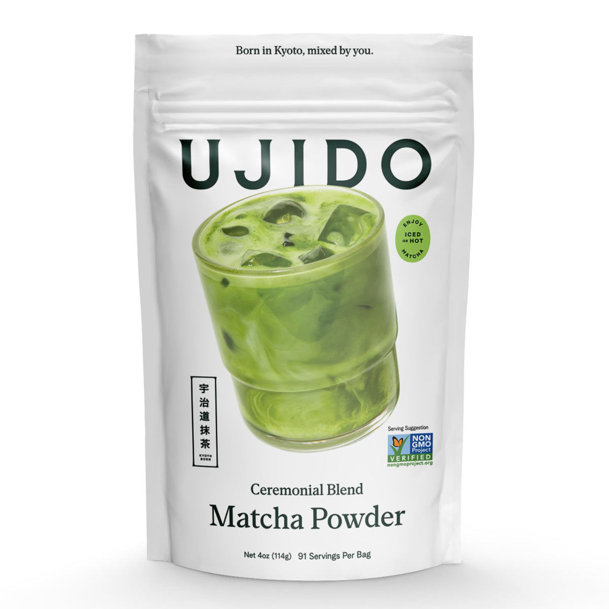 Ujido Path of Zen ceremonial matcha 4oz packaging shows premium quality and emerald powder