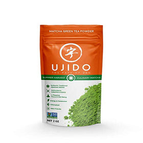 Ujido Summer Harvest culinary matcha packaging shows convenient 2oz size.
