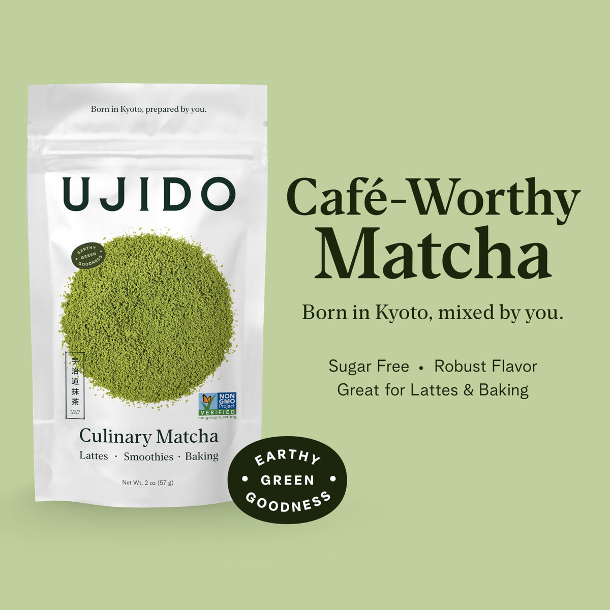 Ujido matcha powder in raw ingredient applications.