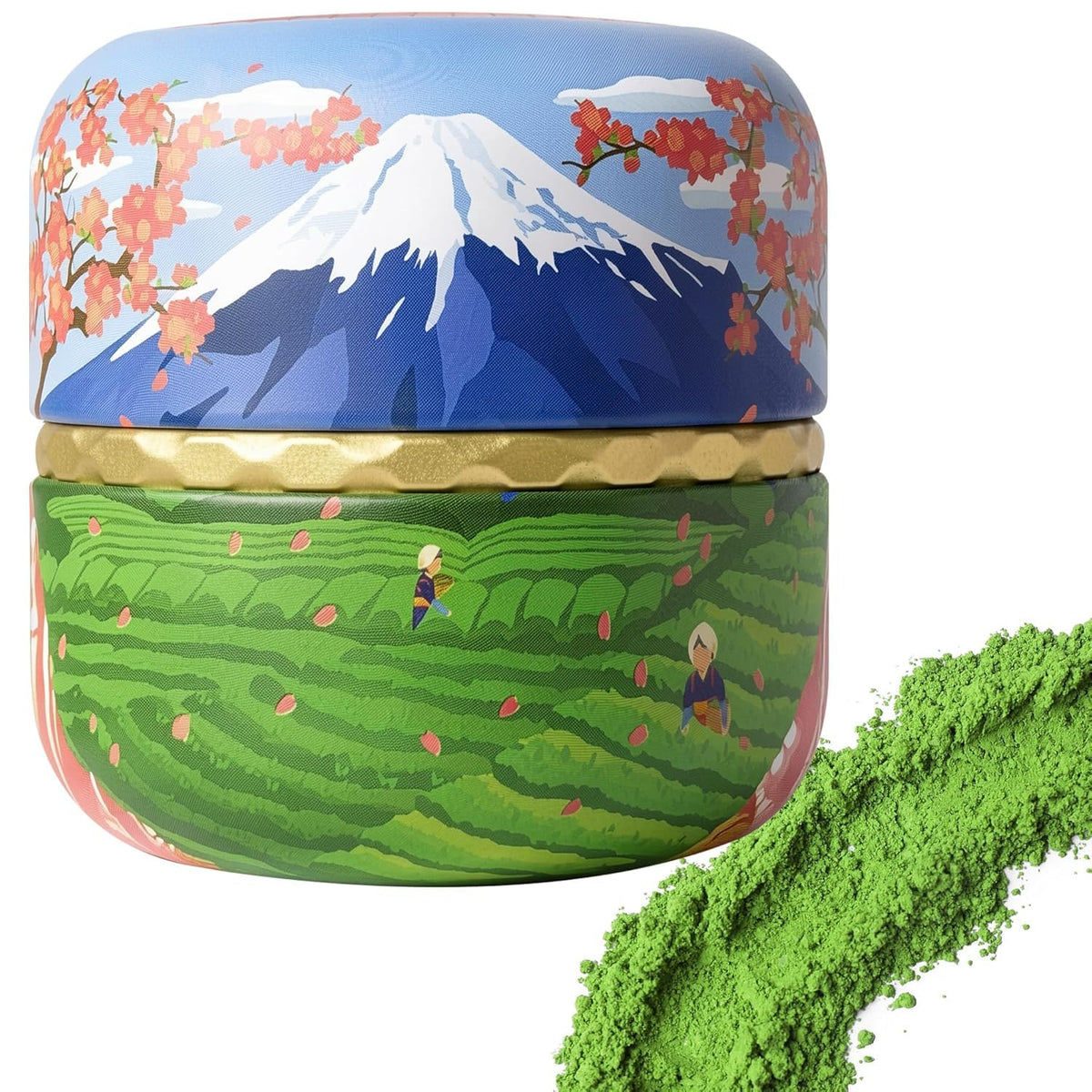 UJITYA ceremonial-grade matcha tin ready for a traditional tea ceremony