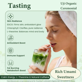 UJITYA matcha for latte or baking prep, showcasing versatility