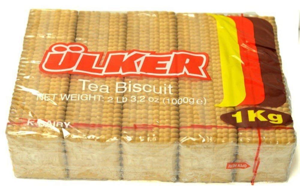 ULKER Tea Biscuits 1kg bulk pack for tea-time dipping and quick dessert prep.