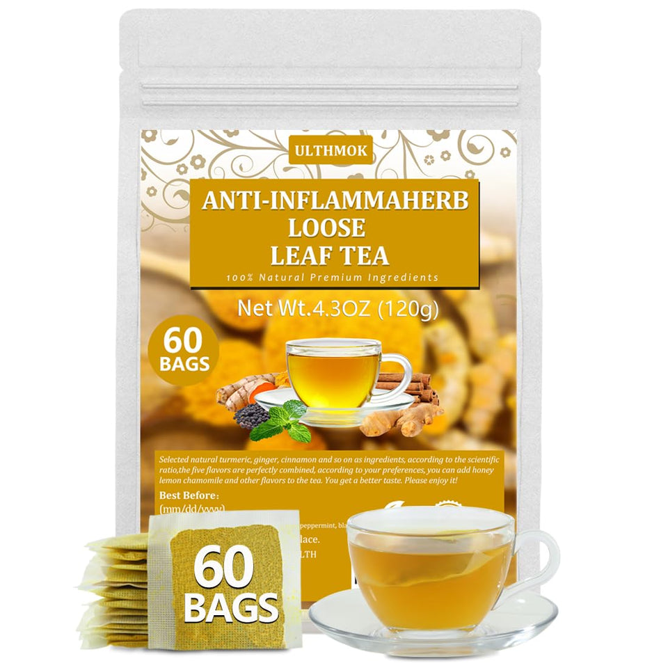 ULTHMOK Anti-Inflammaherb tea bags packaging highlighting eco-friendly design and convenience