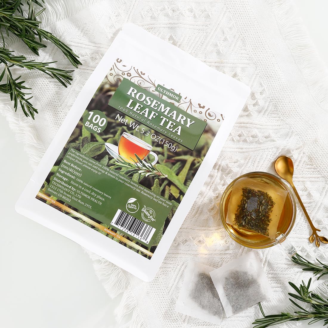 ULTHMOK brewing steps rosemary tea illustration guiding a perfect cup