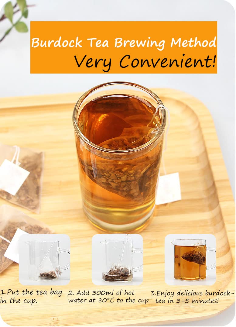 ULTHMOK premium burdock tea bags in use for a caffeine-free ritual.