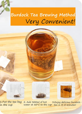 ULTHMOK premium burdock tea bags in use for a caffeine-free ritual.