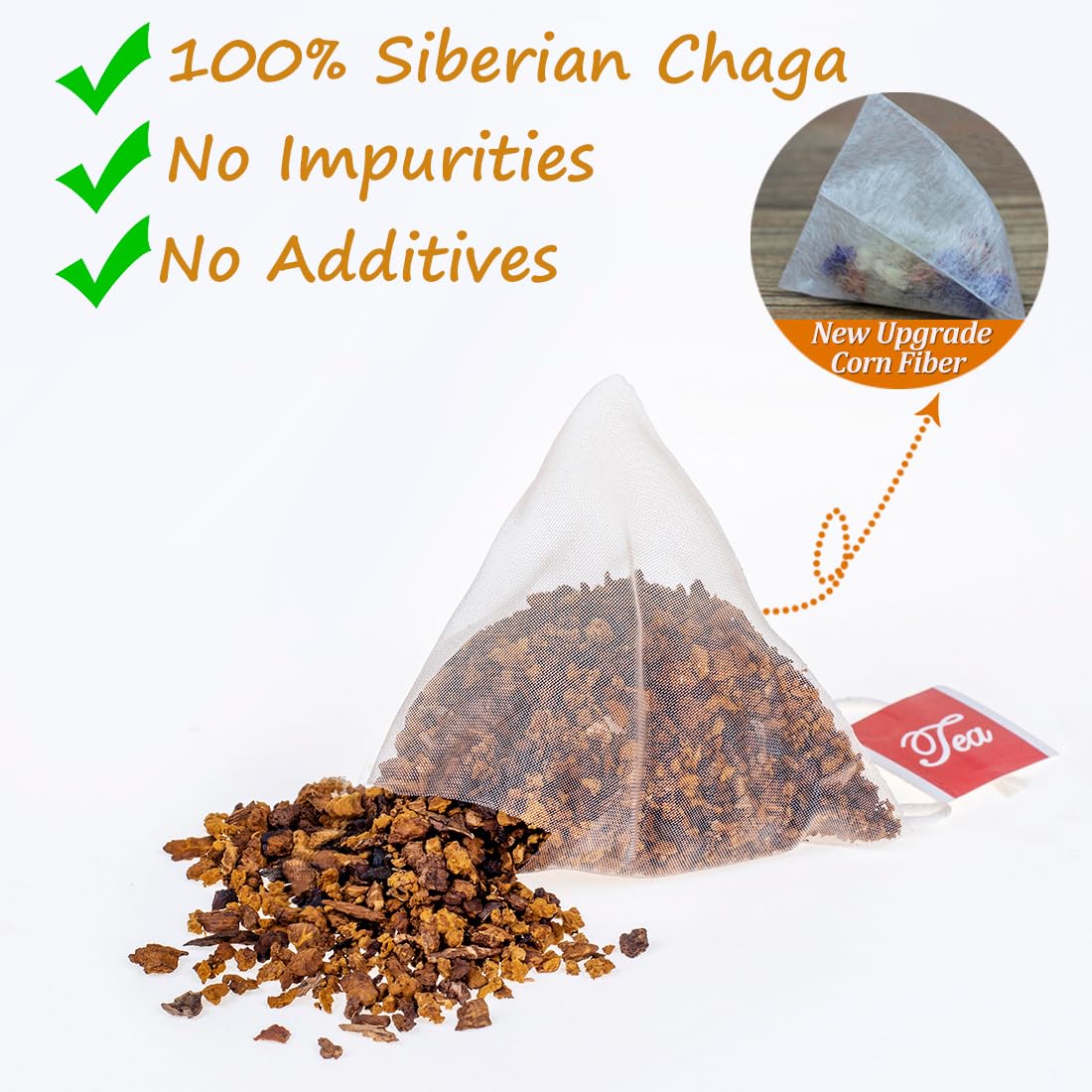ULTHMOK chaga tea bags on shelf, ready for a quiet brew