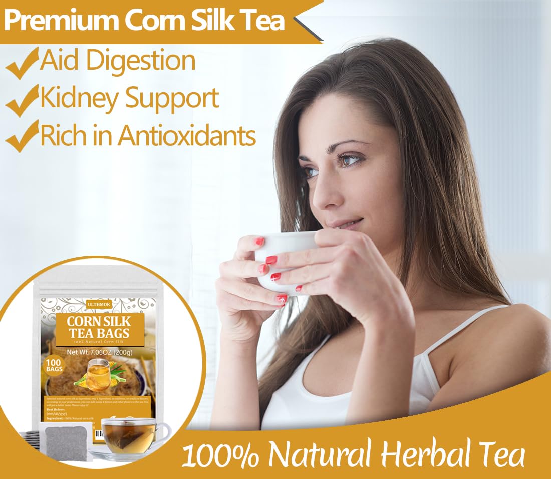 ULTHMOK corn silk tea bags caffeine-free option for any time