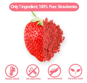 ULTHMOK freeze dried strawberry powder packaging showcases no additives.