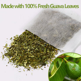 ULTHMOK guava leaves close-up emphasizing 100% natural content