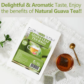 ULTHMOK single-ingredient tea tag confirming pure guava leaves