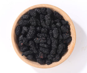 ULTHMOK hand-picked mulberries close-up showing large, plump fruit.
