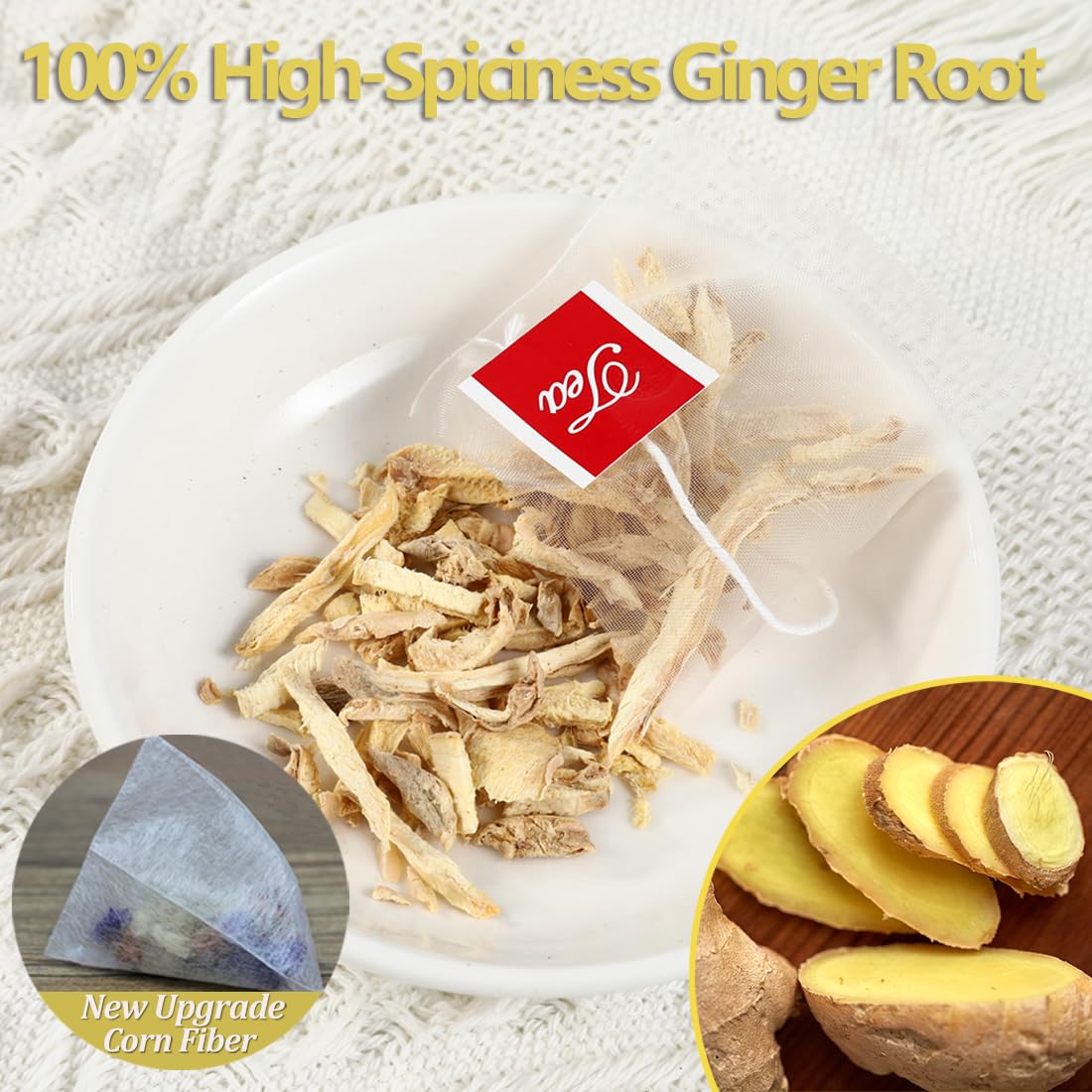 ULTHMOK natural-farms ginger tea bags show chemical-free cultivation