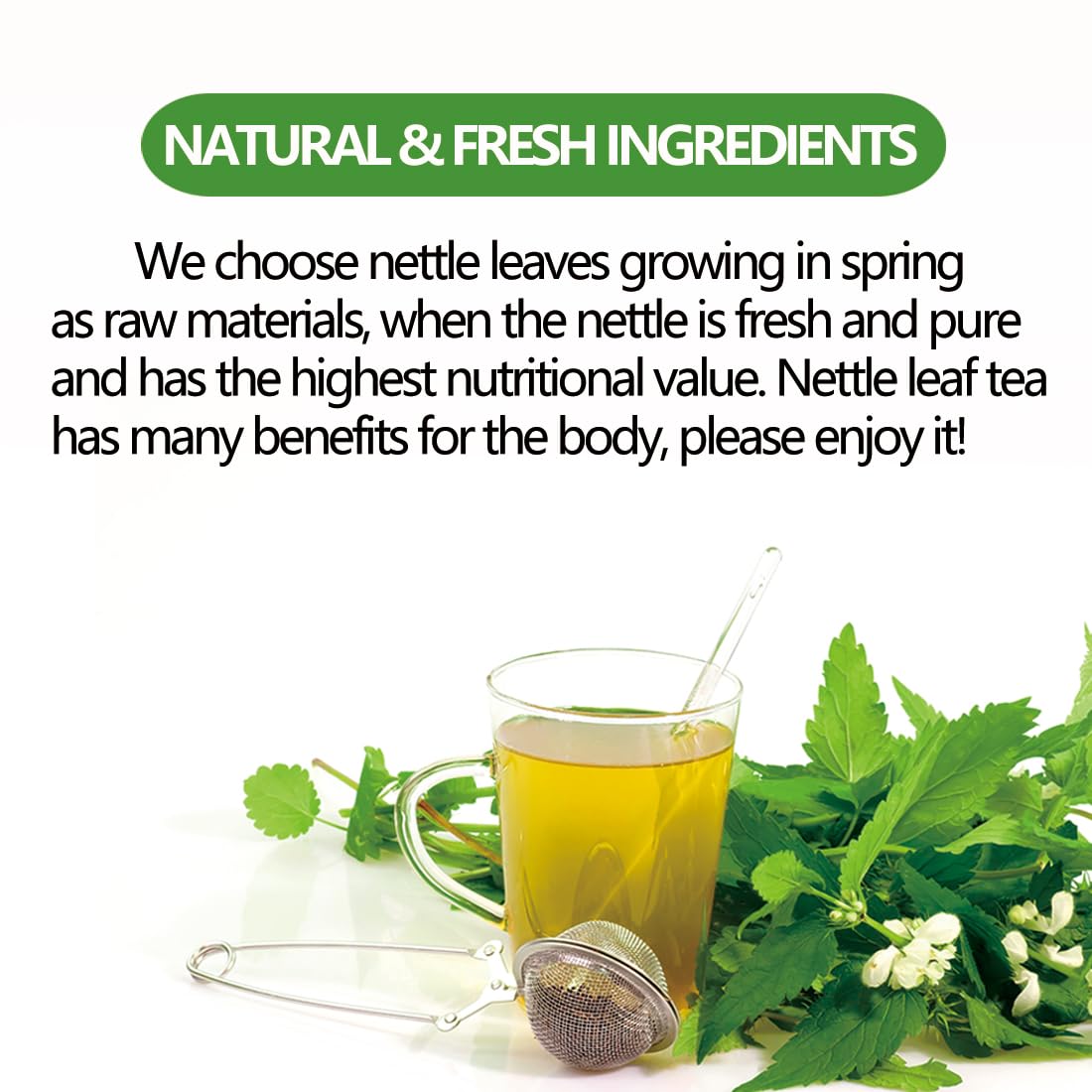 ULTHMOK nettle tea bags with natural ingredients for a simple, caffeine-free cup