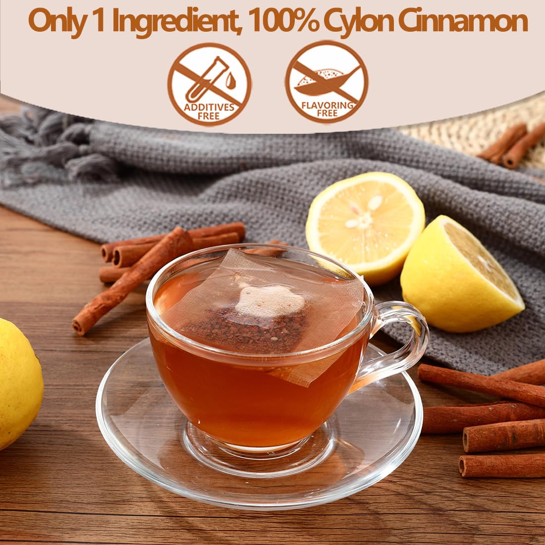 ULTHMOK no additives label highlights a clean, additive-free cinnamon experience.