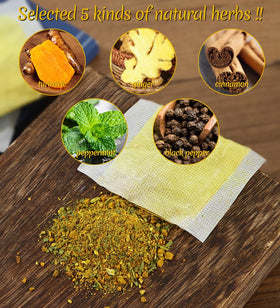 ULTHMOK peppermint-ceylon-cinnamon tea bag closeup with aromatic herbs