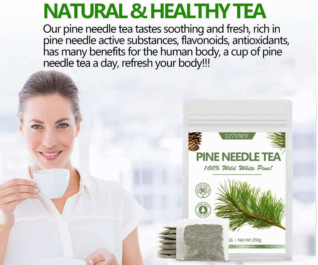 ULTHMOK relaxing moment with pine needle tea, mild and comforting.