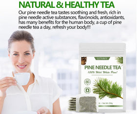 ULTHMOK relaxing moment with pine needle tea, mild and comforting.