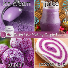 ULTHMOK powder added to smoothie, adding color and nutrients.