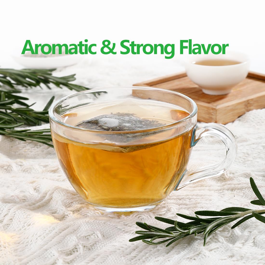 ULTHMOK rosemary tea bags packaging showing natural, additive-free ingredients