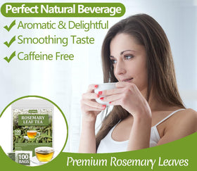 ULTHMOK steeped rosemary tea cup highlighting a fragrant, caffeine-free cup